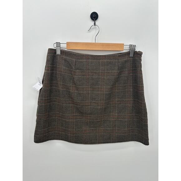 Old Navy Womens Plaid Mini Skirt Size MP NWT Brown Academia Preppy Old Money - Picture 2 of 9
